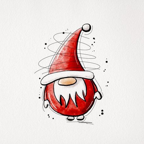 Doodle Noel, Christmas Doodles Ideas, Watercolor Christmas Cards Diy, Digital Doodles, Fun Doodles, Bullet Journal Christmas, Nail Art Noel, Christmas Card Making, Arte Aesthetic