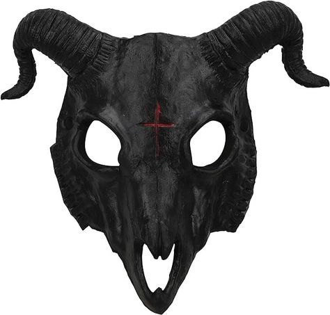 Amazon.com: Black Goat Head Skull Mask Ram Horns Animal Skull Costume Mask Horror Demon Devil Evil Mask Cosplay Halloween Mardi Gras Full Face Mask Creepy Party Decoration Prop : Everything Else Evil Mask, Goat Mask, Skull Costume, Gothic Mask, Devil Mask, Goat Head, Goat Skull, Head Skull, Animal Skeletons