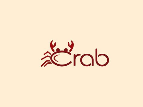 Crab Logo by Mizan on Dribbble Crab Logo, Chilli Crab, Word As Image, Snap Words, Crab Apple, Logo Ideas, Word Art, Crab, Nautical