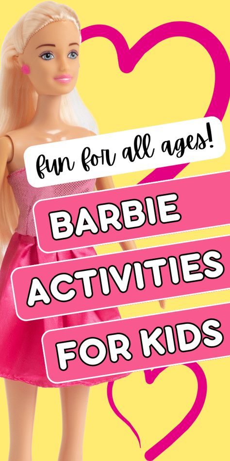 Barbie Stem Activities, Barbie Art Project, Barbie Game Ideas, Barbie Theme Activities, Barbie Birthday Games For Kids, Barbie Themed Crafts, Barbie Movie Crafts, Barbie Scavenger Hunt, Barbie Theme Games