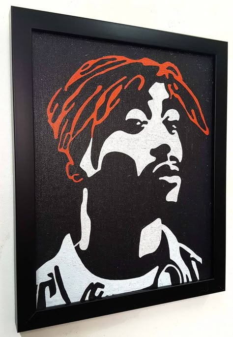 Tupac Artwork, Tattoo Ideas Music, Canvas Artwork Painting, 2pac Poster, West Coast Rap, 2pac Shakur, Tupac Art, Mixed Media Wall Art, 90s Rap