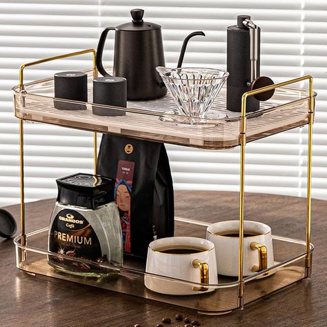 Amazon.com: YCIA&DONE Coffee Bar Accessories,Coffee Station Organizer,Large Capacity Organizer with Drain Board,Whisky Tray,Mug Tea Cup Holder Coffee Bar Organizer,Kitchen Organizers,Retro Green : Home & Kitchen Pallet Countertop, Coffee Bar Organizer, Keurig Coffee Station, Office Coffee Station, Office Coffee Bar, Tea Cup Holder, Bar Countertops, Coffee Bar Accessories, Coffee Counter