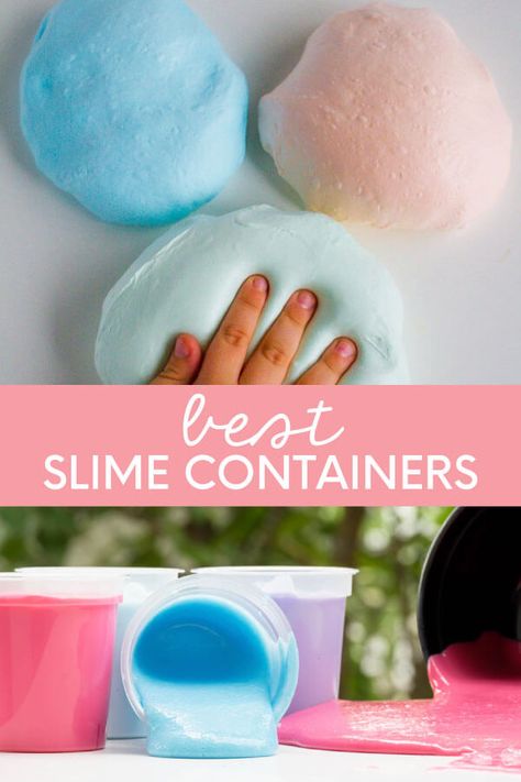 Best slime containers to keep your slime fresh from www.thirtyhandmadedays.com #slimerecipe #organization Slime Containers Ideas, Slime Organization Ideas, Slime To Sell, Slime Table, Slime Storage, Slime Business, Slime Containers, Crockpot Chicken Healthy, Rainbow Slime