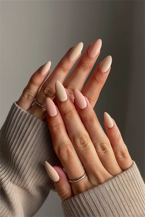 Discover the beauty of simplicity with these chic simple nail ideas featuring neutral plain colors. This effortless style uses soft beige and gentle taupe shades to create a timeless look perfect for any occasion. Embrace the understated elegance that comes with a clean and polished finish. Whether it’s for work or a casual outing, these nails will elevate your style without overwhelming your aesthetic. Try it out! Beige Color Nails Acrylic, Matt Beige Nails, Taupe Nail Designs Classy, Nail Ideas Neutral Classy, Minimalist Nails Beige, Pastel Brown Nails, Simple Nail Ideas Neutral Colors, Nails Acrylic Simple Classy, Neutral Tone Nails