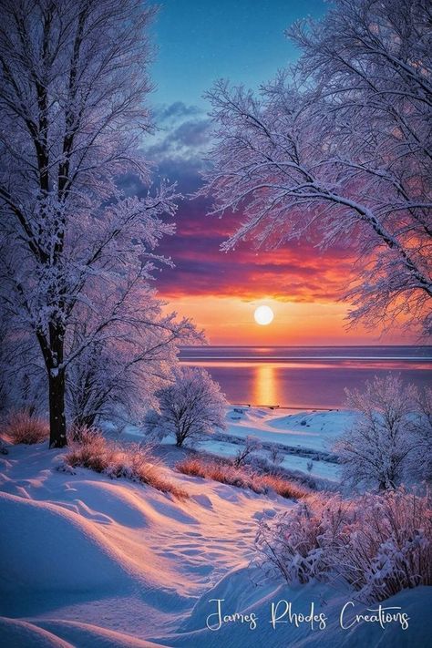 James Rhodes, Nice Scenery, Image Zen, Beautiful Winter Pictures, Inspired Images, Pretty Paintings, Woodland Winter, Beautiful Winter Scenes, Winter Sunrise