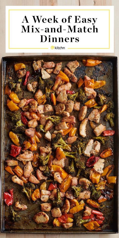 Meal prep can take time, but it can be just as effective if you don’t carve out hours of your weekend for it. Here's how to prep a week of easy, satisfying meals from mixed and matched components — and do it fast. Baked Chicken And Veggies, Meal Prep Plan, Satisfying Meals, Meal Prep Plans, Eating Better, Weekly Meals, Tasty Meals, Healthy Grilling, Healthy Menu