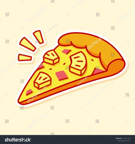 Cartoon pizza slice with pineapple and ham (Hawaiian pizza). Isolated vector clip art illustration. #Ad , #SPONSORED, #pineapple#ham#slice#Cartoon Pineapple Pizza Tattoo, Cartoon Pizza Slice, Pizza Pineapple, Ham And Pineapple Pizza, Cartoon Pizza, Pizza Project, Pineapple Drawing, Pizza Tattoo, Pizza Cartoon