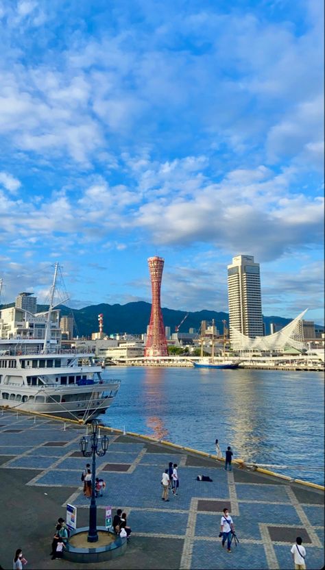 Kobe Harborland & Kobe Port Tower Kobe Japan Aesthetic, Japanese School Life, Kobe City, Kobe Japan, Go To Japan, Place To Travel, Japon Illustration, Hyogo, Trip To Japan