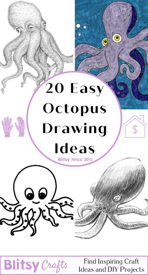 How To Paint Octopus, Drawing Octopus Simple, Drawing Ideas Octopus, How To Draw A Octopus Step By Step, Drawing An Octopus, How To Paint An Octopus, Octopus Rock Painting, Drawings Of Octopus, Draw Octopus Easy