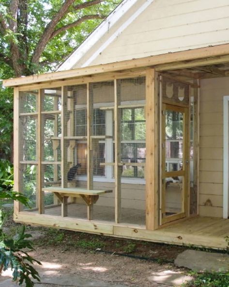 Catio Idea, Catio Enclosure, Cat Shelters, Catio Ideas, Diy Cat Enclosure, Katt Diy, Cat Enclosures, Cat Patio, Cat Houses