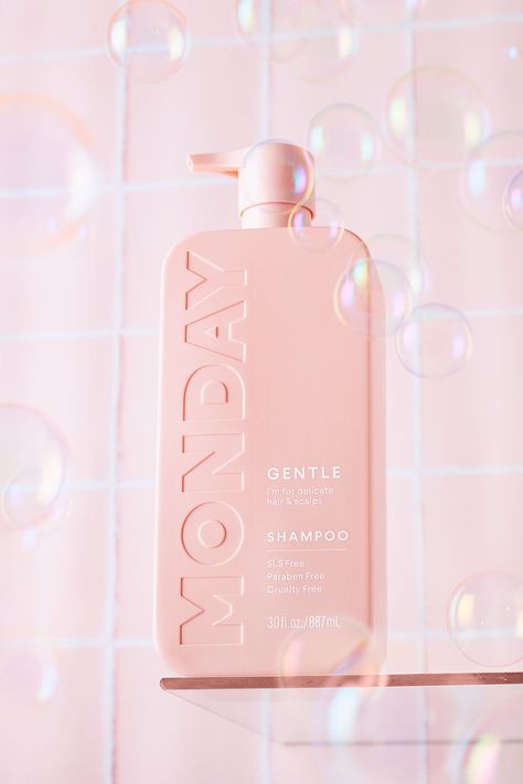 Monday Haircare Shampoo Lifestyle Product Photography with Pink Bubbles and Tile Background. This is a composite of 6 images and many many outtakes to achieve a copious bubble look. BTS on my IG! How's your Monday going? Bubble Product Photography, Bubbles Product Photography, Haircare Product Photography Ideas, Tile Product Photography, Shower Product Photography, Shampoo Product Shoot, Body Wash Product Photography, Birthday Product Photography, Shampoo Photography Ideas