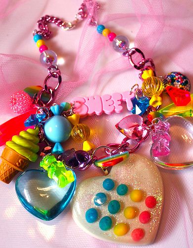 Gummy Bear Outfit, Decora Aesthetic, Decora Accessories, Bear Outfit, Cotton Candy Flavoring, Real Barbie, Bright Jewelry, Dots Candy, Kandi Patterns