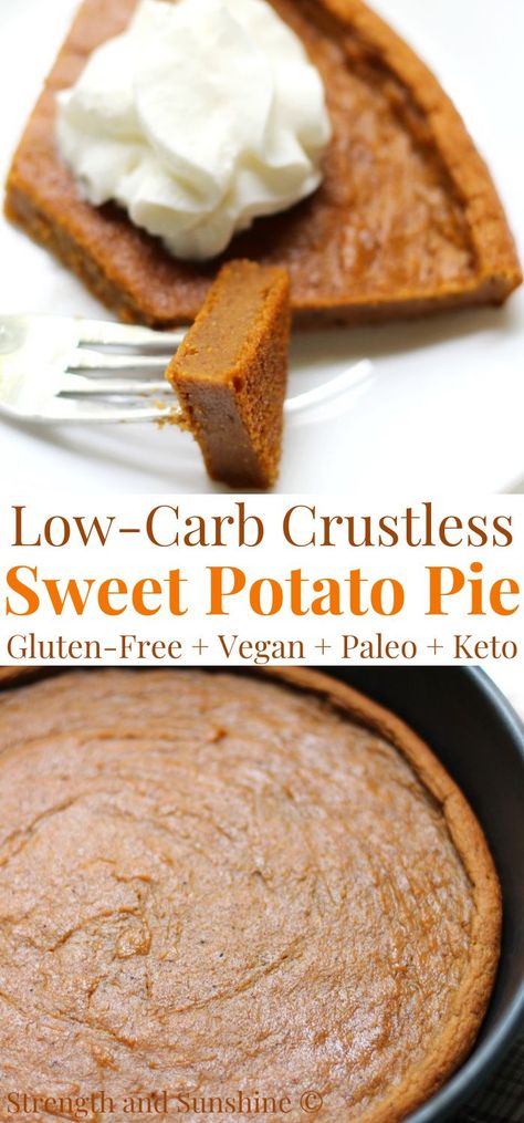 keto crustless sweet potato pie Healthy Sweet Potato Pie Recipe, Crustless Sweet Potato Pie, Healthy Sweet Potato Pie, Healthy Southern Recipes, Sweet Potato Pie Filling, Southern Sweet Potato Pie, Low Carb Sweet Potato, Vegan Sweet Potato Pie, Sweet Potato Dessert