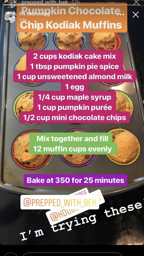 Kodiak Muffins, Kodiak Cakes Recipe, Kodiak Cakes, Ww Recipes, Healthy Sweets, High Protein Recipes, Sweets Recipes, Healthy Treats, Healthy Dessert