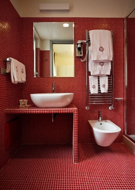 Red tile bathroom