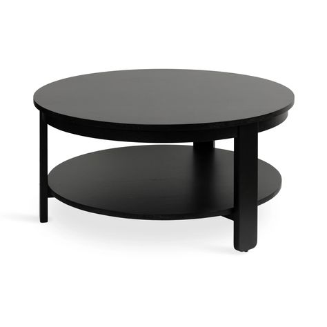 Buy Kate and Laurel Foxford Modern Tiered Round Coffee Table for Living Room Decor, 34x34x17, Black at Walmart.com Black Round Coffee Table, Round Coffee Table Living Room, Household Accessories, Room Focal Point, Coffee Table Black, Small Lamps, Round Wood Coffee Table, Display Area, Faux Greenery