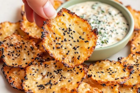 Cottage Cheese Chips Recipe | CookesRecipes Weight Watchers Tortilla Chips, Cheesy Cauliflower Chips, Crispy Cottage Cheese Treats, Oven Baked Cottage Cheese Chips, Crispy Cottage Cheese Chips, Crispy Cottage Cheese Delights, Cheese Chips Baked, Cottage Cheese Crackers Oven, Cottage Cheese Air Fryer