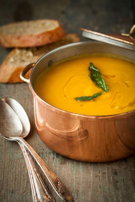 Roasted Butternut Squash Soup with Sage | Will Cook For Friends Soup With Sage, Sage Soup, Basketball Hairstyles, Roasted Butternut Squash Soup, Vegan Soups, Owl Tattoo, Squash Soup, Butternut Squash Soup, Idee Pasto Sano