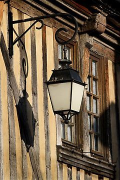 Street Light On A Medieval House - France by Samantha Higgs Candle Character, Medieval Lamp, Medieval Window, Art Medieval, Medieval House, Timber Frame Building, Mountain Chalet, Medieval Architecture, Medieval Village