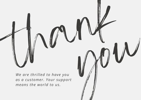 Templates Calligraphy Thank You, Thank You Card Template, Change Of Address, Canva Templates, Modern Calligraphy, Card Templates, Fashion Online Shop, Card Template, Thank You Cards