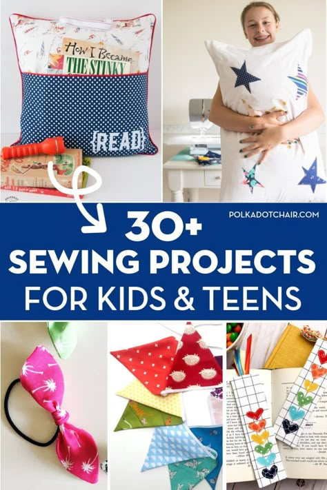 Simple Sewing Projects For Kids, Projects For High School Students, Syprosjekter For Nybegynnere, Simple Sewing Projects, Beginner Sewing Projects, Polka Dot Chair, Sewing Machine Projects, Simple Sewing, Beginner Sewing