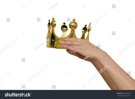 Crown Drawing, Hands Drawing, Hands Holding, 3d Objects, Put On, Holding Hands, Art Ideas, Royalty Free Stock Photos, Gold Bracelet