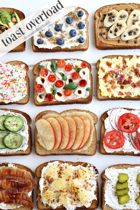 toast overload @createdbydiane Loaded Toast, Energy Boosting Breakfast, Healthy Toast, Make Ahead Lunches, Breakfast Toast, Baileys Irish Cream, Quick Healthy Meals, Breakfast Options, Protein Breakfast