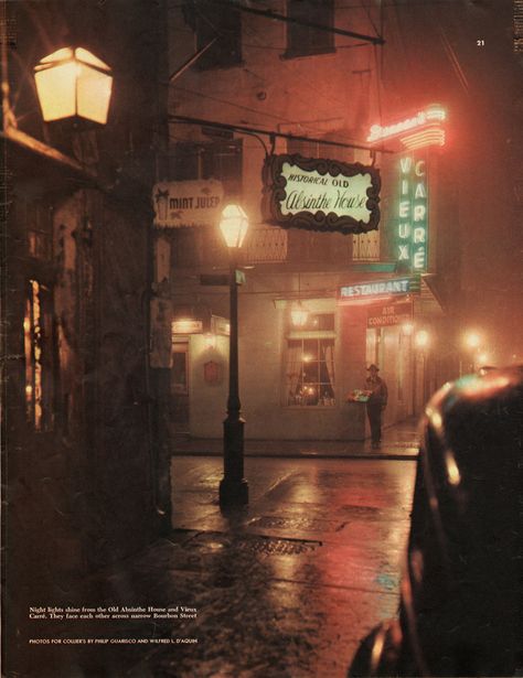 French Aesthetic, Bourbon Street, Southern Gothic, Gothic Aesthetic, Big Easy, New Orleans Louisiana, Crescent City, French Quarter, Night Aesthetic