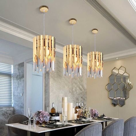 Small round gold k9 crystal led modern chandelier lighting for kitchen dining room bedroom bedside light luxury indoor lighting| | - AliExpress Silver Lamp, Silver Pendant Lighting, Crystal Pendant Lighting, Stainless Steel Lighting, Gold Lamp, Chrome Chandeliers, Indoor Lighting Fixtures, Led Ceiling Lamp, Gold Chandelier