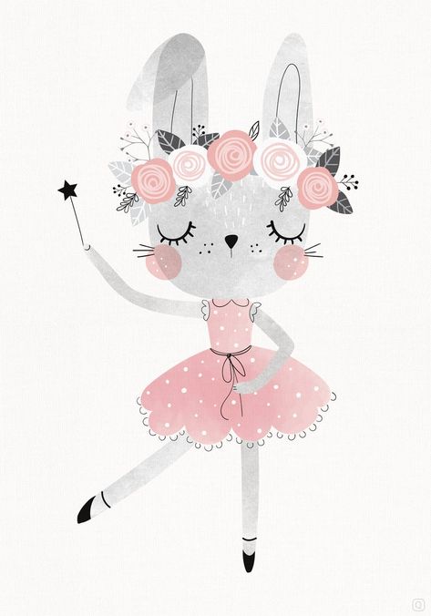 Bunny Ballerina Party, Aria Bedroom, Ballerina Nursery Art, Bunny Ballerina, Nursery Drawings, Bunny Nursery Art, Ballerina Nursery, Ballerina Drawing, Cute Ballerina