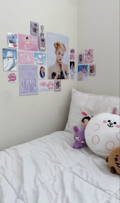 Kpop wall collage, Kpop room, kpop room decor, Kpop aesthetic, Korean aesthetic, line friends, plushies, room tour, room aesthetic, room makeover, room, Kpop collage, wall collage, sanrio, sanrio wall collage, stayc wall collage, stayc, sumin, sieun, taehyung, bts wall collage, beomgyu, soobin, yeonjun, Taehyun, huening kai, txt wall collage, tomorrow x together, tomorrow x together wall collage, j, twice, jihyo, top loader deco, deco, Korean deco, sticker deco, pastel room Cute Wall Collages For Bedroom, Korean Wall Collage, Danish Pastel Kpop Room, K Pop Wall Collage, Kpop Framed Poster, Kpop Photo Wall Ideas, Poster Wall Collage Inspiration, Cute Kpop Bedroom, Wall Collage Ideas Kpop