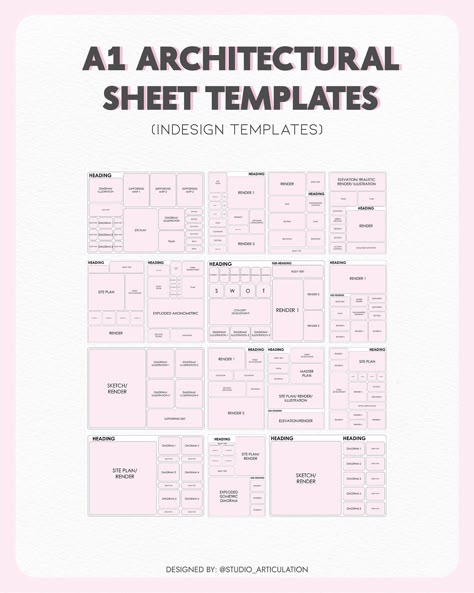 Introducing our Architectural Sheets Template Pack, ( link in bio)meticulously crafted to elevate the presentation standards for architecture students during their jury sessions. With 15 meticulously designed sheets, this pack offers a comprehensive range of templates to suit various architectural projects. Each template is optimized for A1 size, ensuring clarity and professionalism in every presentation. Designed with the discerning architect in mind, our templates are available in Adobe In... Architecture Thesis Presentation Sheets, Manual Sheet Presentation Architecture, Architecture Thesis Synopsis Sheet, Architectural Technologist Portfolio, Architecture Sheet Template, Concept Sheet Architecture Student Ideas, Concept Sheet Interior Design Student, Architectural Thesis Presentation Sheets, Architectural Sheet Presentation Layout