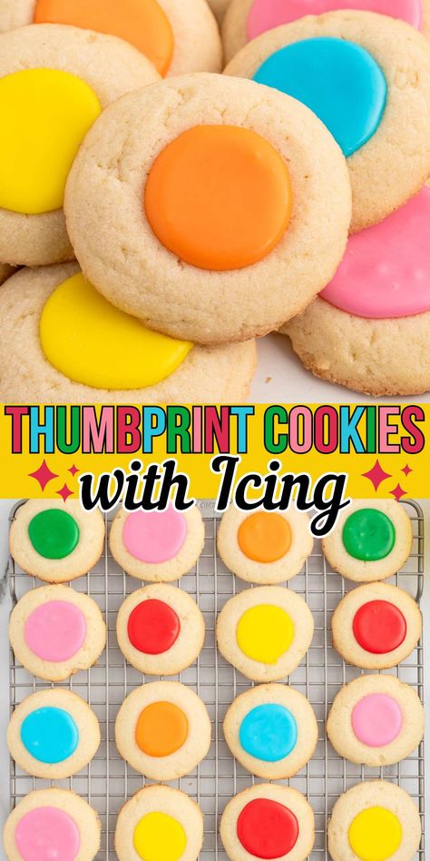 Thumbprint Cookies Iced Thumbprint Cookies, Thumbprint Cookies With Icing, Thumbprint Cookies Easy, Peanut Butter Thumbprint Cookies, Cookies With Icing, Pinky Girl, Make From Scratch, Thumbprint Cookies Recipe, Dessert Spread