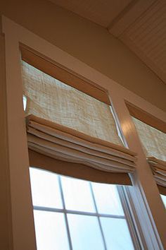 Burlap Roman Shades, Burlap Curtains, Hunter Douglas, Bedroom Window, Roman Shade, Bedroom Windows, Window Shades, Design Center, Roman Shades