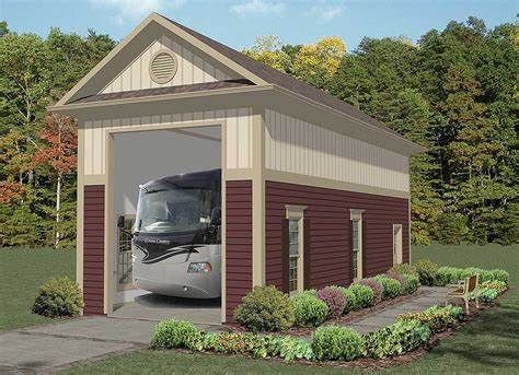 Plan 20125GA: Stand Alone RV Garage in 2021 | Garage plans detached, Garage plans, Rv garage plans Rv Carport Ideas, Motorhome Garage, Prefab Garage Kits, Rv Shed, Boat Storage Ideas, Garage Halloween, Rv Garages, Rv Shop, Rv Shelter