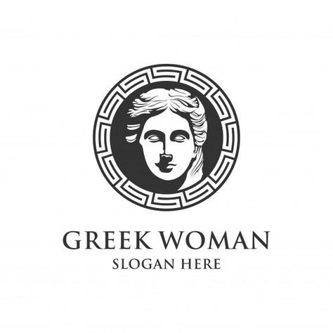 Greek Logo Design, Woman Logo Design, Face Logo Design, Logo Woman, Logo Design Women, Greece Mythology, Food Logo Design Inspiration, Museum Logo, Profile Logo