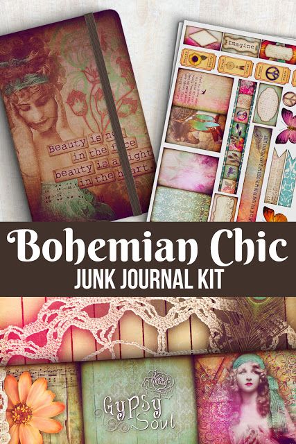 Calico Collage Printables: New Junk Journal Kit - Boho Chic Free Junk Journal Kit Printables, Junk Journal Freebies, Junk Journal Ephemera Free Printable, Boho Junk Journal Ideas, Free Printable Junk Journal Kits, Boho Journal Ideas, Free Junk Journal Printables, Paper Diys, Boho Junk Journal