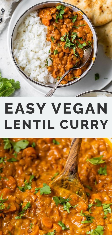 Vegan Red Lentils Recipe, Rad El Hanout Recipes, Yummy Vegan Recipes Dinners, Healthy Creative Recipes, Healthy Winter Food, Vegan Lentil Curry, Vegan Rice Dishes, Red Lentil Recipes, Coconut Lentil Curry