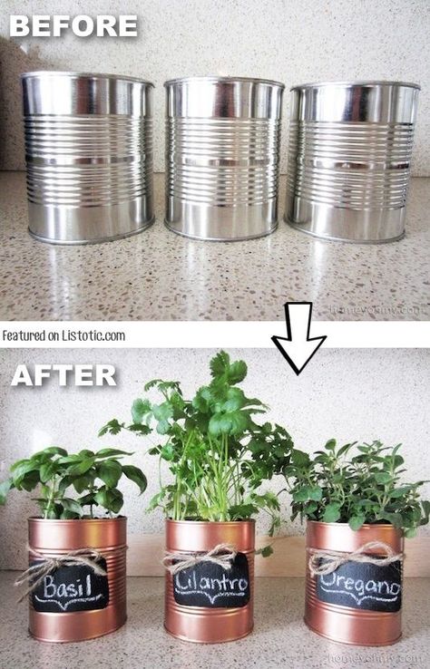 #6. Don't throw away those tins cans, spray paint them and use them as pots, vases, or pencil organizers! -- 29 Cool Spray Paint Ideas That Will Save You A Ton Of Money Spray Paint Ideas, Toples Kaca, Pencil Organizer, Coffee Tin, Astuces Diy, Tin Can Crafts, Tin Cans, Can Crafts, Paint Ideas