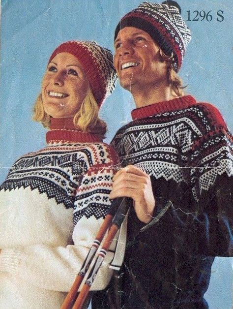 Stranded Knitting Patterns, Vintage Ski Posters, Norwegian Style, Norwegian Knitting, Mens Knit Sweater, Norwegian Sweater, Icelandic Sweaters, Nordic Sweater, Yarn Sweater