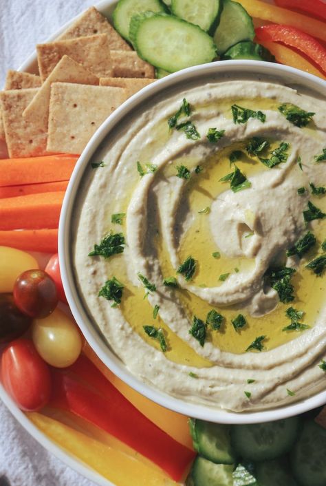 Roasted Garlic and Artichoke White Bean Dip - Caroline Franco Garlic Artichoke, Roasted Garlic Cloves, White Bean Dip, Bean Dip, White Bean, Mediterranean Diet Recipes, Fresh Rosemary, White Beans, Roasted Garlic