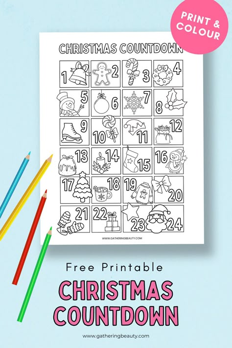 Printable Christmas Countdown, Christmas Mad Libs, Christmas Countdown Printable, Holiday Classroom Activities, Free Printable Christmas Cards, Chocolate Advent Calendar, Printable Advent Calendar, Free Printables Organization, Holiday Classroom