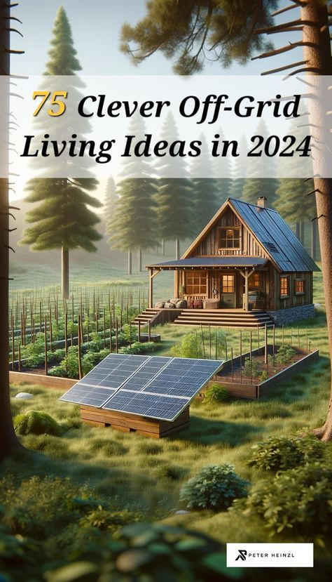 Dive into my comprehensive guide for off-grid living in 2024. Learn the secrets to a self-sufficient lifestyle with our expert tips on solar energy, permaculture, and eco-home designs. #sustainableliving #homeideas #simpleliving #offgridlifestyle Sustainable Off Grid Home, Off The Grid Power Ideas, Off Grid Living House, Off Grid Modern Home, Community Living Ideas, Off Grid Homestead Houses, How To Build A Self Sustaining Home, Off Grid Glamping, Off Grid Homestead Sustainable Living