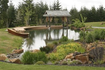 Covered Farm Pond Dock Design | 49,022 farm pond Home Design Photos Pond Dock, Farm Pond, Building A Pond, Natural Swimming Ponds, Small Pond, Fountains Backyard, Swimming Pond, Natural Pond, Pond Landscaping