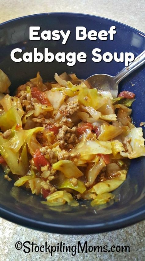 Easy Beef Cabbage Soup is so fulfilling, tasty and simple to make in less than 30 minutes! Applesauce Healthy, Hamburger Cabbage, Cabbage Hamburger Soup, Recipe Using Applesauce, Couscous Healthy, Beef Cabbage Soup, Easy Cabbage Soup, Recipes Protein, Beef Cabbage