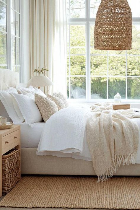 modern coastal bedroom - Jane at home Small Bedroom Ideas Master, Ideas Master Bedrooms, Cozy Coastal Bedroom, Modern Coastal Bedroom Ideas, Coastal Style Bedroom, Modern Coastal Bedroom, Bedroom Ideas Master, Cozy Bedroom Ideas, Beautiful Bedrooms Master