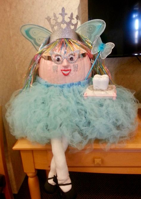 Tooth Fairy Pumpkin Decorating, Dental Pumpkin Decorating Contest, Dental Pumpkin Ideas, Tooth Fairy Pumpkin, Fairy Pumpkin Carving, Tooth Fairy Halloween, Designer Pumpkins, Pumpkin Challenge, Ortho Marketing