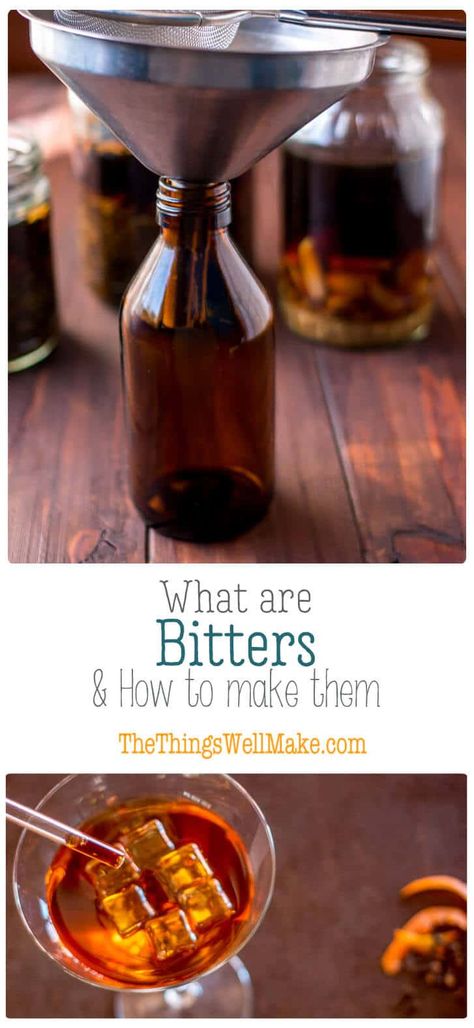 Whether meant for better digestion or making cocktails, bitters have numerous health benefits. Learn more about what are bitters and how to make them yourself. #bitters #cocktails Digestive Bitters Benefits, Home Made Bitters, Black Walnut Bitters Recipe, Make Your Own Bitters, What Are Bitters, Mocktail With Bitters, Pecan Bitters Recipe, Diy Bitters Recipes, Chocolate Bitters Recipe