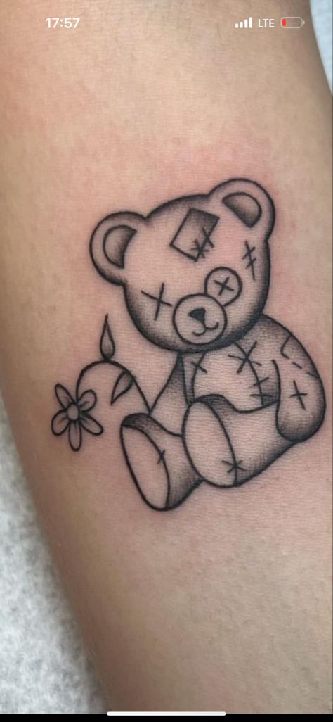 Stitched Bear Tattoo, Damaged Teddy Bear Tattoo, Emo Teddy Bear Tattoo, Torn Teddy Bear Tattoo, Teddy Bear Head Tattoo, Creepy Teddy Bear Tattoo, Ripped Teddy Bear Tattoo, Torn Up Teddy Bear Tattoo, Bear Small Tattoo