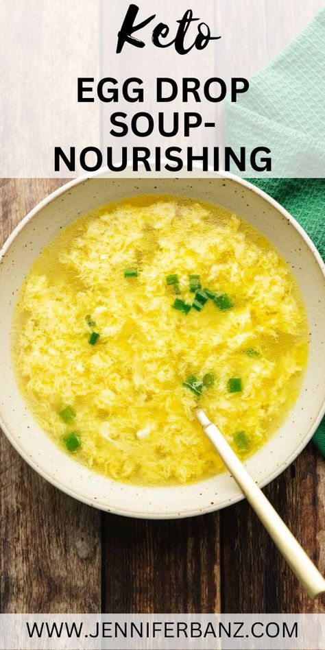 Egg Drop Soup Easy, Keto Egg Drop Soup, Egg Drop Soup Recipe, Bone Broth Soup, Healthy Chinese, Raw Eggs, Light Dinner Recipes, Bone Broth Recipe, Quick And Easy Soup